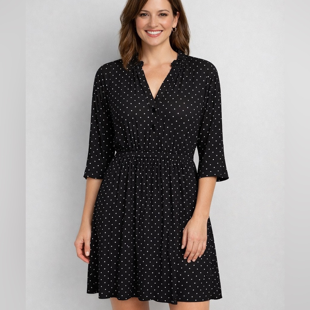 NWT Old Navy Black Dress with White Dots